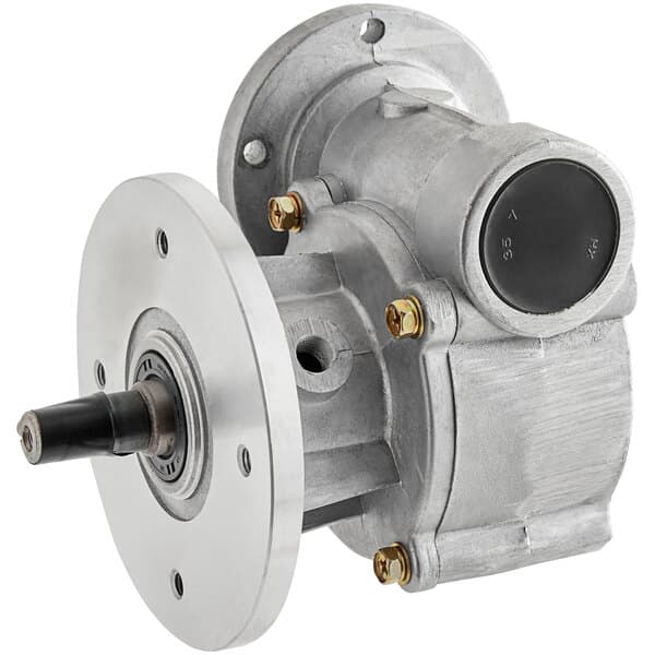 An Avantco gear box with a metal disc inside.