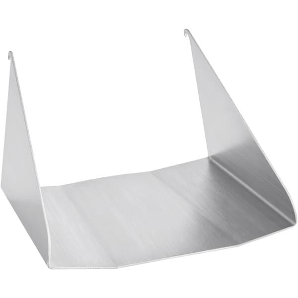 A metal ingredient chute for an Avantco mixer with a handle on it.