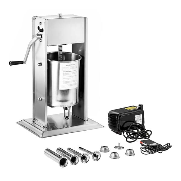 A stainless steel Avantco churro stuffer with several metal tubes.