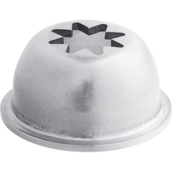 A silver metal Avantco Churro Tube with a star cutout.