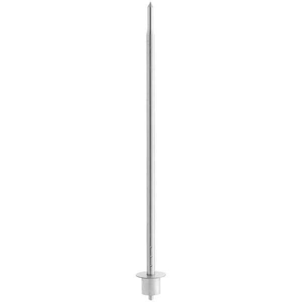 An Avantco round metal spit assembly pole with a white background.