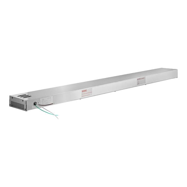 A long rectangular metal object with wires.