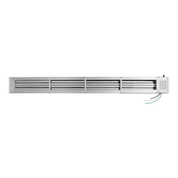 A long metal rectangular strip with a vent.