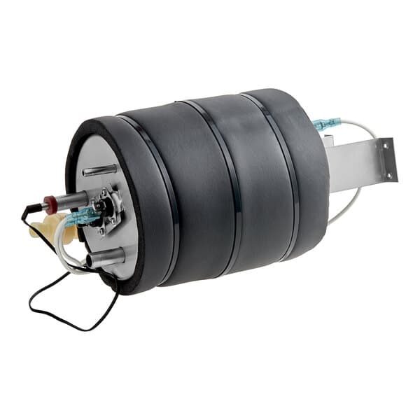 A cylindrical heating tank component designed for use in a cappuccino or hot chocolate machine.