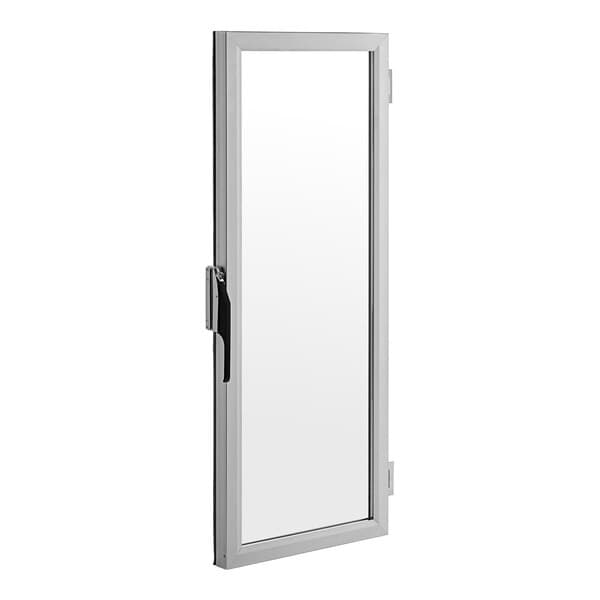 A full-size glass door with a metal frame and handle, designed for Avantco HTESC-1836 and HPESC-1836 units.