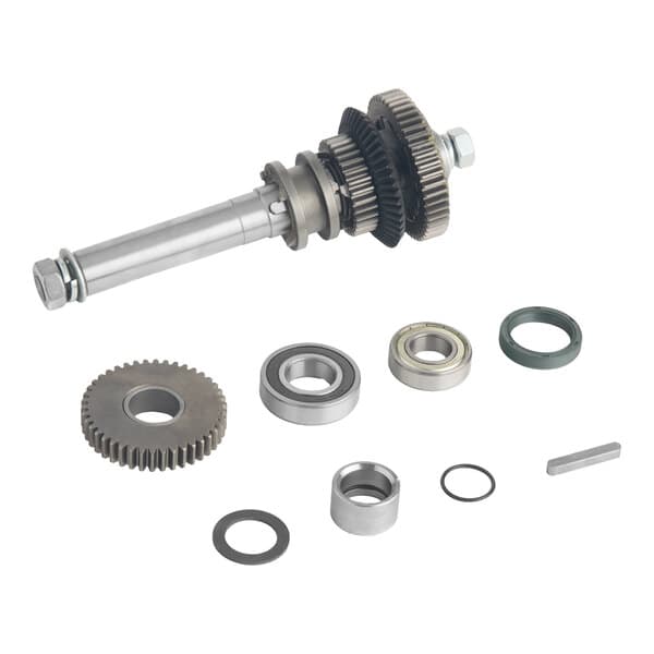 A center axle assembly kit with gears, bearings, and hardware components for Avantco MX30 series mixers.
