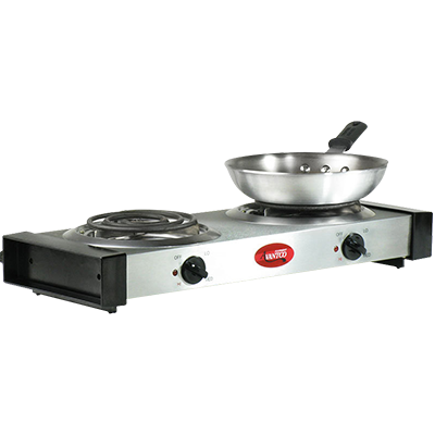 Avantco 177EB200A Single Burner Solid Top Stainless Steel Portable Electric Hot Plate - 1,500W, 120V