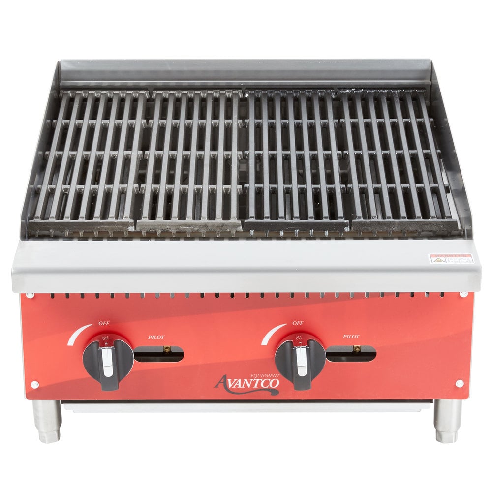 Avantco P78 Commercial Panini Sandwich Grill with Grooved Plates - 13 x 8  3/4 Cooking Surface 