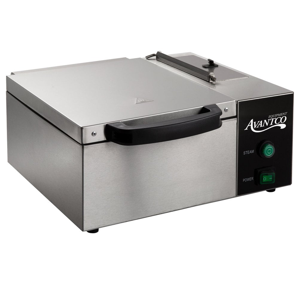 Avantco P78 Commercial Panini Sandwich Grill with Grooved Plates