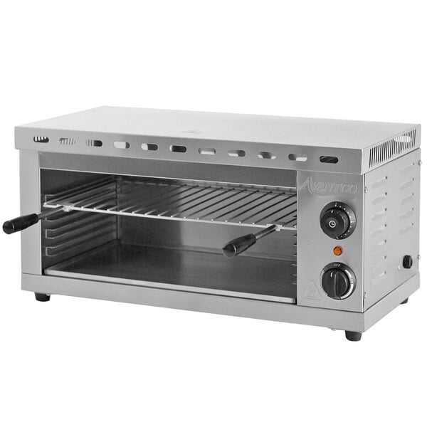 Avantco P84 Double Commercial Panini Sandwich Grill with Grooved Plates -  18 3/16 x 9 1/16 Cooking Surface - 120V, 3500W